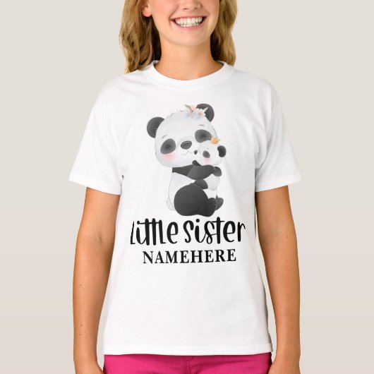 Baby Pandas Waterverf Kleine zuster T-shirt (Voorkant)