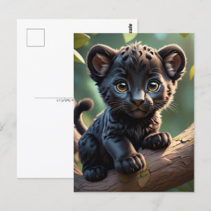Baby panter in het Oerwoud, Postcrossing Briefkaar Briefkaart