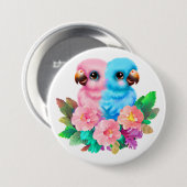 Baby Parrot Twins Ronde Button 7,6 Cm (Voorkant /achterkant)