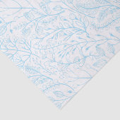 Baby Pastel Light Blue Floral Elegant Wedding Tissuepapier (Detail)
