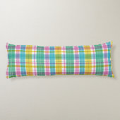 Baby Pastel Plaid Roze Blauw Groen Lichaamskussen (Achterkant)