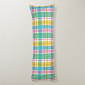 Baby Pastel Plaid Roze Blauw Groen Lichaamskussen (Achterkant (Verticaal))