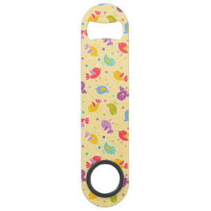 Baby-patroon met schattige vogels speed flessenopener