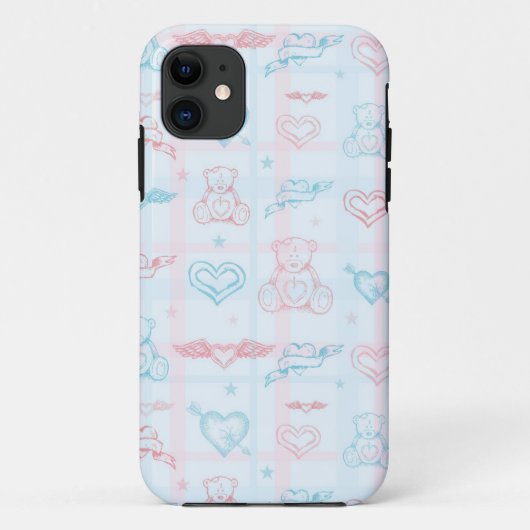 baby patroon met teddybeer Case-Mate iPhone case (Achterkant)
