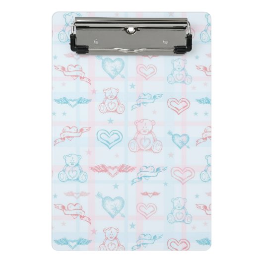 baby patroon met teddybeer mini klembord (Voorkant)