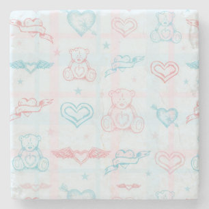 baby patroon met teddybeer stenen onderzetter