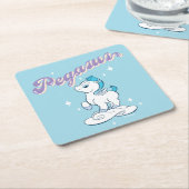 Baby Pegasus Square Paper Coaster Vierkante Kartonnen Onderzetter (Schuin)
