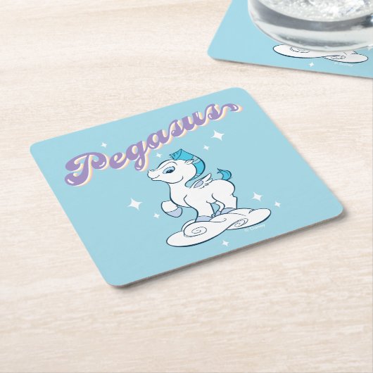 Baby Pegasus Square Paper Coaster Vierkante Kartonnen Onderzetter (Schuin)