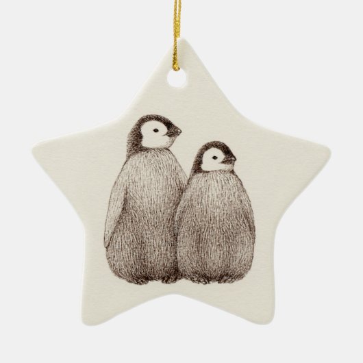 Baby Penguin Brothers Star Ornament (Voorkant)