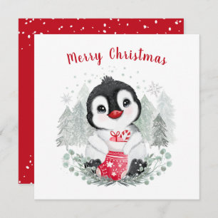 Baby Penguin Carte de Noël mignonne