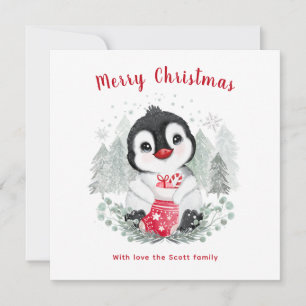 Baby Penguin Cute-kerstkaart Kaart