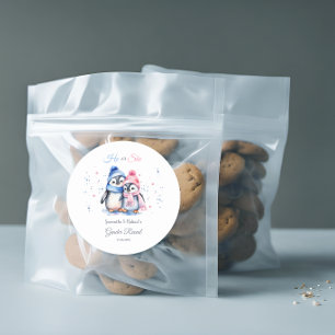 Baby Penguin Gender Reveal Dank u voor Sticker