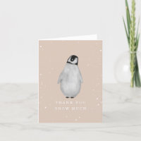 Baby Penguin rose fille Baby shower d'hiver Merci