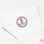 Baby Penguin | Sinterhat Prettige feestdagen famil Ronde Sticker (Envelop)