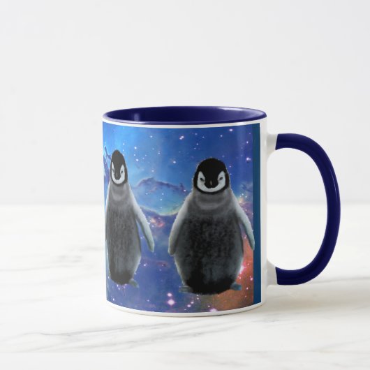BABY PENGUIN & STARS Wildlife Supporter Café Mug (Droite)