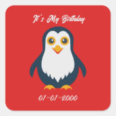 Baby Penguin Vierkante Sticker (Voorkant)