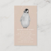 Baby Penguin Winter Pink Baby shower Book Request Informatiekaartje (Voorkant)