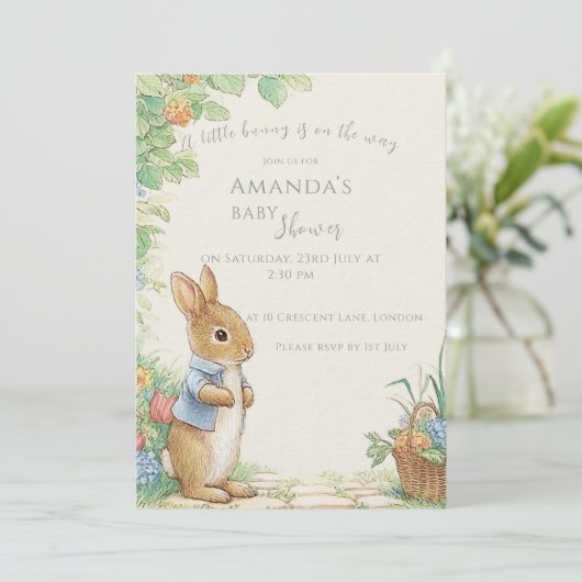 Baby Peter Rabbit Garden Baby shower Kaart (Staand voorkant)