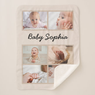 Baby Photo Blanket DIY aanpassen met uw foto's Sherpa Deken