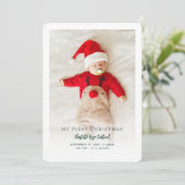 Baby Photo First Christmas Birth Announcement Feestdagenkaart (Staand voorkant)