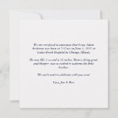 Baby Photo Moderne Élégant Faire-part de naissance (Dos)