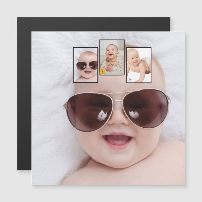 Baby Photo Picture Montage Magnet (Voorkant / Achterkant)