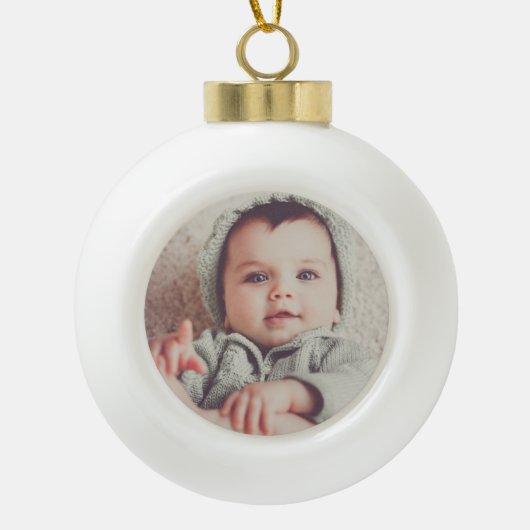 Baby Photo Round Ball Ornament (Voorkant)