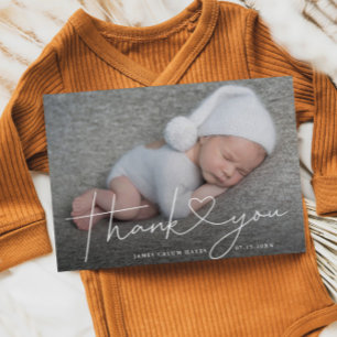 Baby Photo Thank You Script Heart Birth Aankondiging