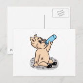 Baby Pig Cartoon Briefkaart (Voorkant / Achterkant)