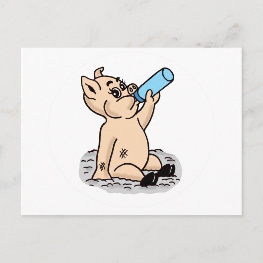 Baby Pig Cartoon Briefkaart (Voorkant)