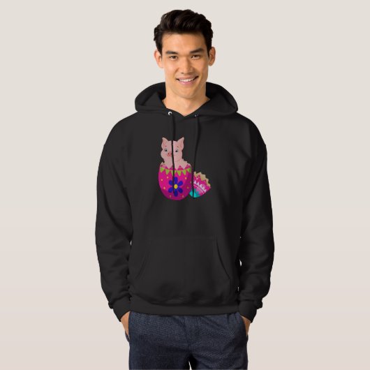 Baby Pig Hatching From Easter Egg Easter Day Hoodie (Voorkant volledig)