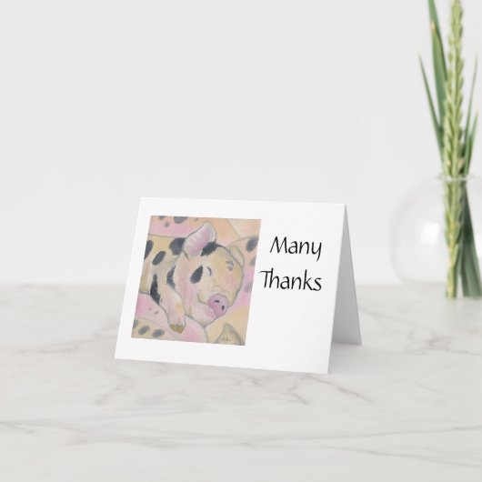 Baby Piglet Dank u Notecard Bedankkaart (Voorkant)