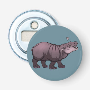 Baby Pigmy Hippo Button Flesopener