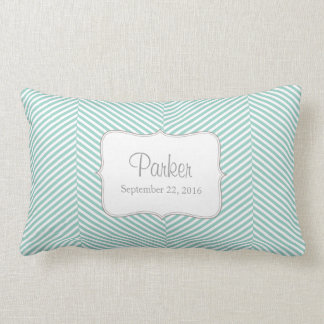 Baby piloot - blauw herringbotpatroon kussen