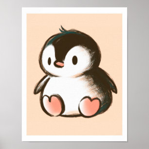 Baby pinguïn - kunstdrukken voor de zeug poster