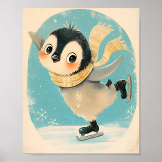 Baby Pinguïn Muur Kunst -  Mooie Kinderkamer Poste Poster
