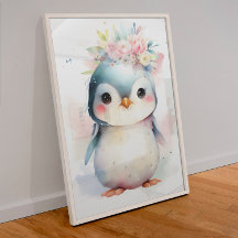 Baby Pinguïn Nursery Poster