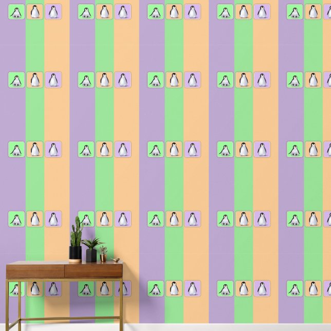 Baby pinguïns behang (Hal)