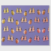 Baby pinguïns cadeaupapier (Vlak)
