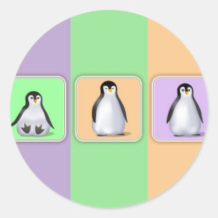 Baby pinguïns ronde sticker