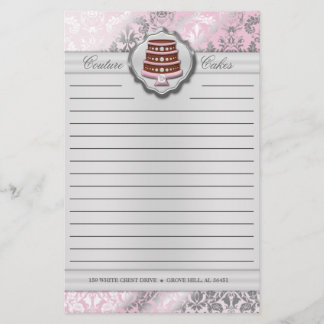 Baby Pink Cake Couture Damask Lined Business Briefpapier