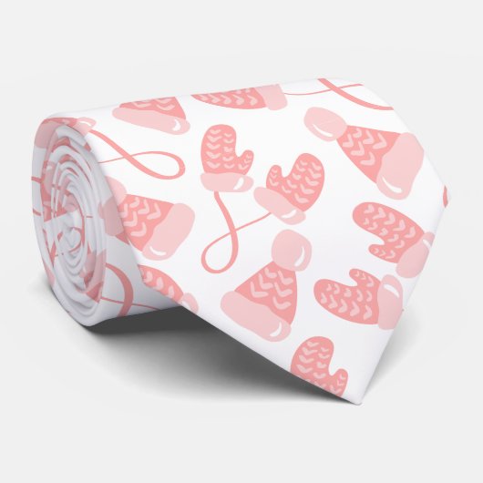 BABY PINK CHRISTMAS WINTER MITTENS & PETTEN MONOGR STROPDAS (Opgerold)