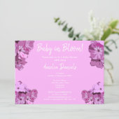 Baby Pink Floral Baby Shower Invitation (Debout devant)