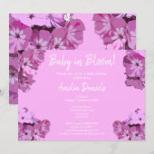 Baby Pink Floral Baby Shower Invitation (Devant / Derrière)