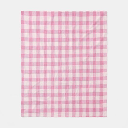 Baby Pink Gingham Fleece Deken (Voorkant)