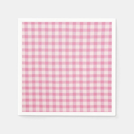 Baby Pink Gingham Pattern Servet (Voorkant)