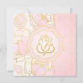 Baby Pink Gold Ganesh Indiase huwelijksuitnodiging Kaart (Voorkant)