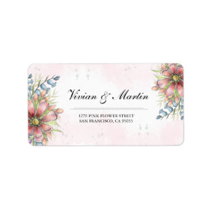Baby Pink Mini Floral retouradres Etiket