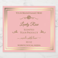 Baby Pink Produit Étiquette Gold Frame Vintage Ros