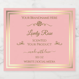 Baby Pink Produit Étiquette Gold Frame Vintage Ros